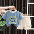 Children's Cotton Stripe Letter Short Sleeve Two Pieces